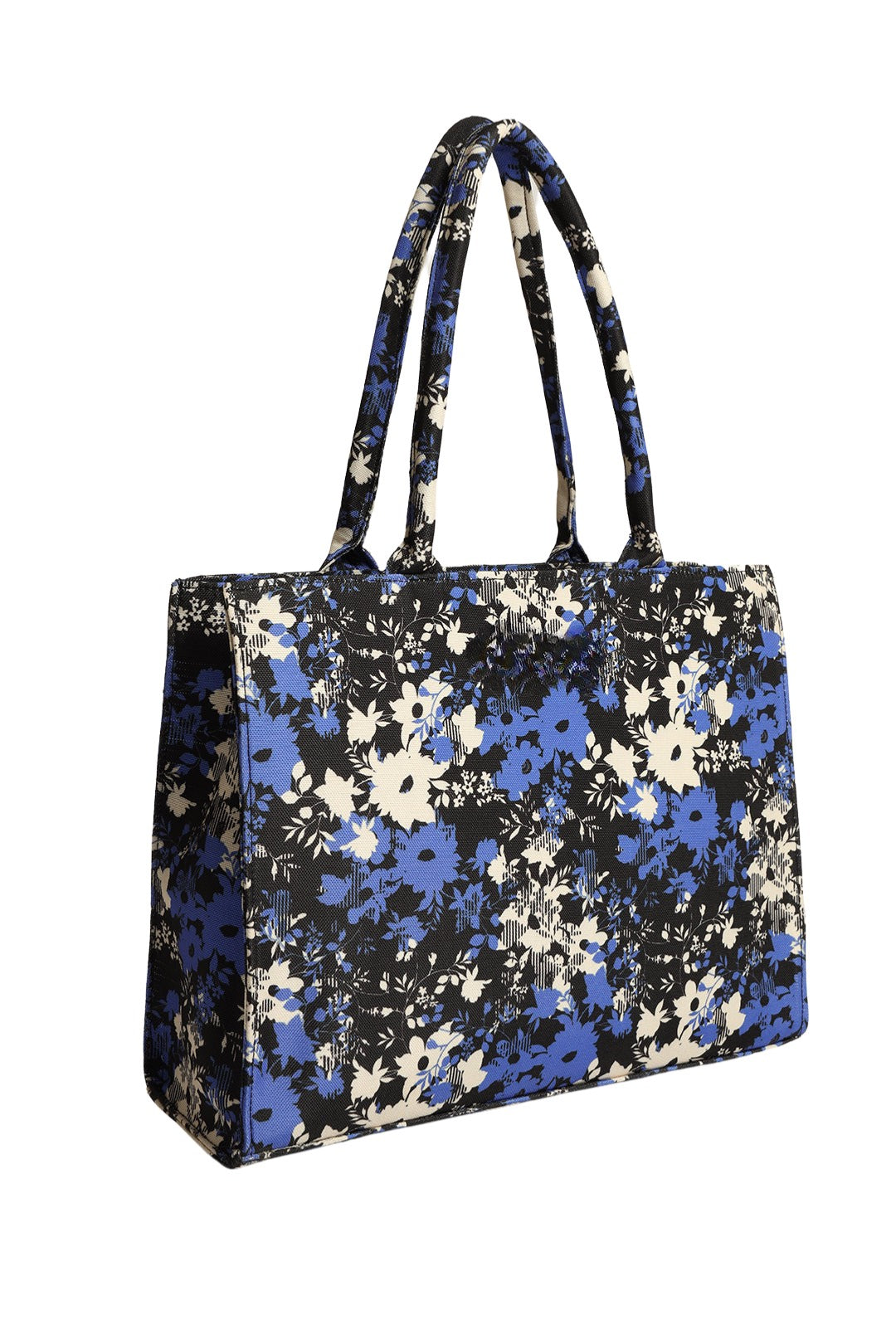 Black Floral Canvas Bag